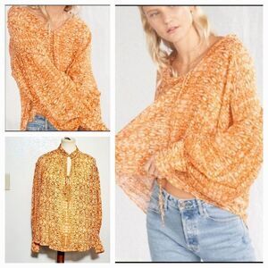 Anthropologie Kinga Csilla Animal Print Long Sleeve Blouse Size 2